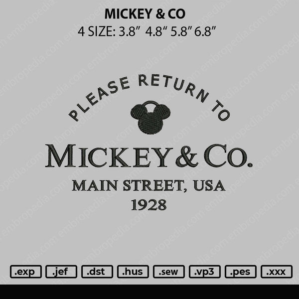 Mickey & Co Embroidery File 4 size