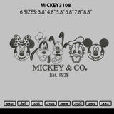 Mickey3108 Embroidery File 6 sizes