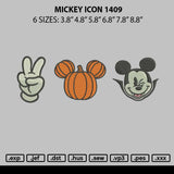 Mickey Icon 1409 Embroidery File 6 sizes