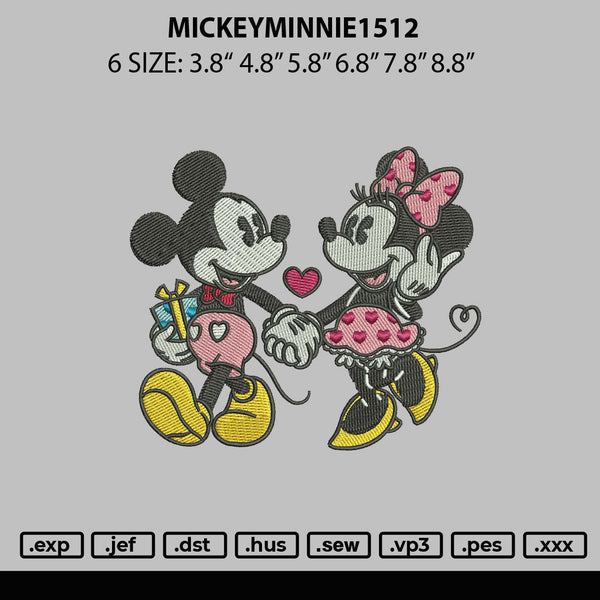 Mickeyminnie1512 Embroidery File 6 sizes