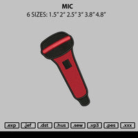 Mic Embroidery File 6 sizes