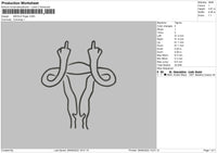 Middle Finger Embroidery File 4 sizes