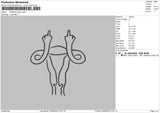 Middle Finger Embroidery File 4 sizes