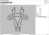 Middle Finger Embroidery File 4 sizes
