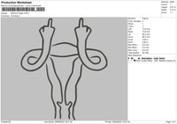 Middle Finger Embroidery File 4 sizes