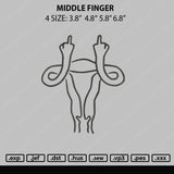 Middle Finger Embroidery File 4 sizes