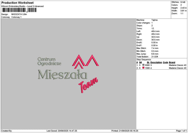 Mieszatatext Embroidery 2 Files