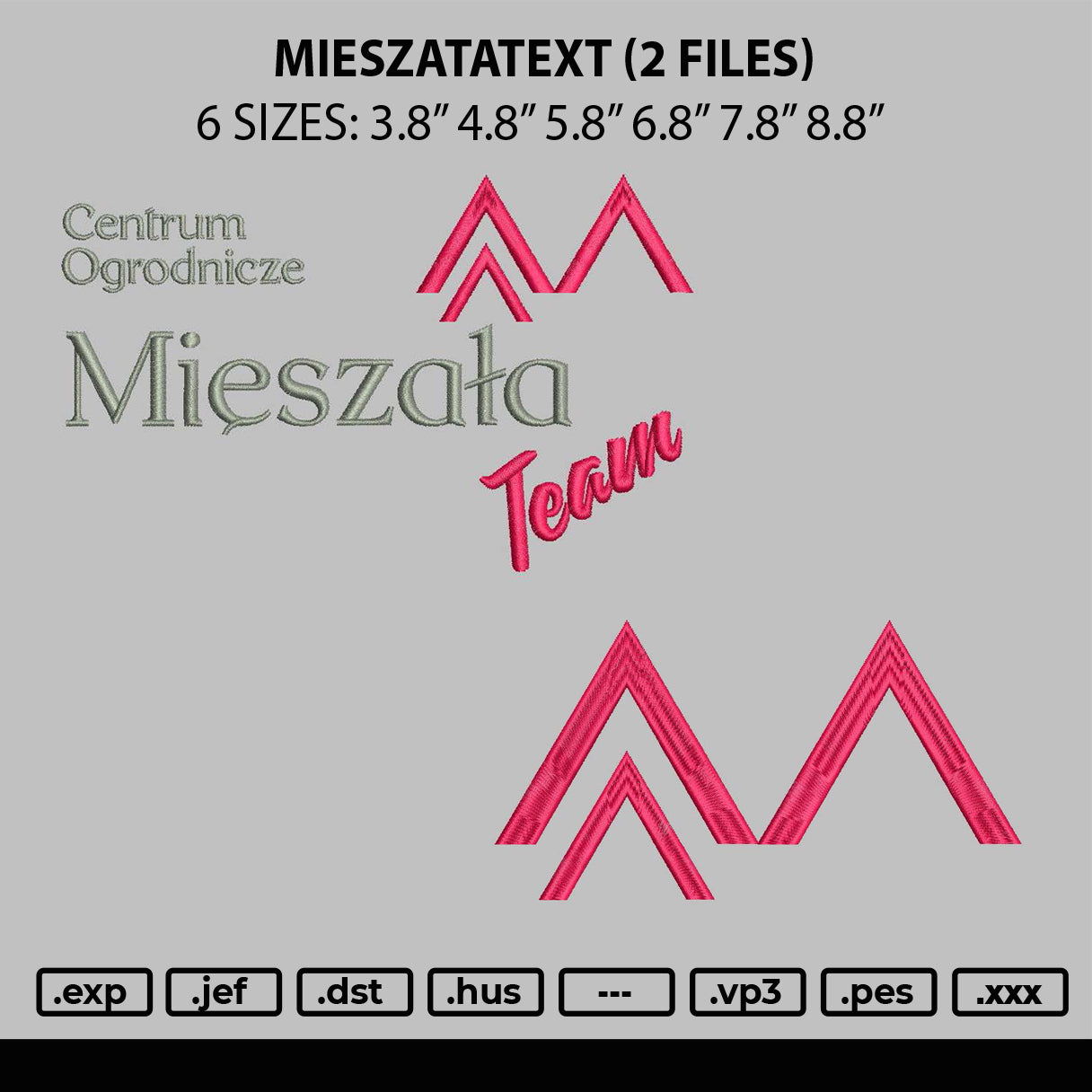 Mieszatatext Embroidery 2 Files