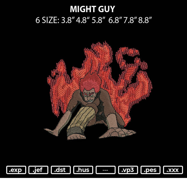 Might Guy Embroidery File 6 sizes