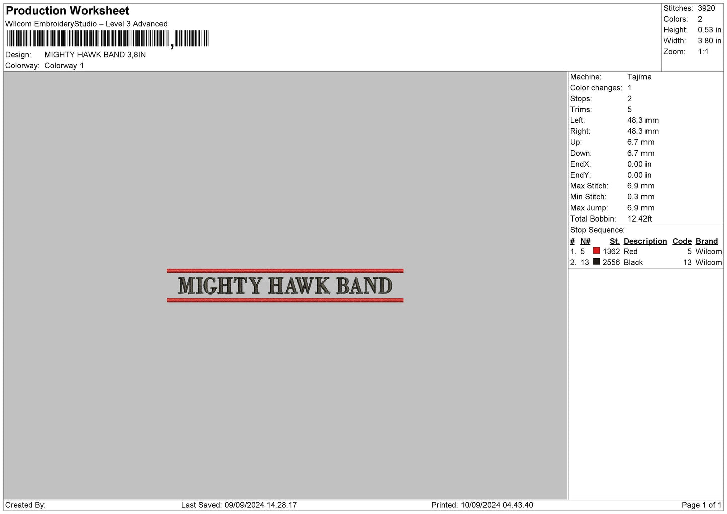 Mightytext Embroidery File 6 sizes