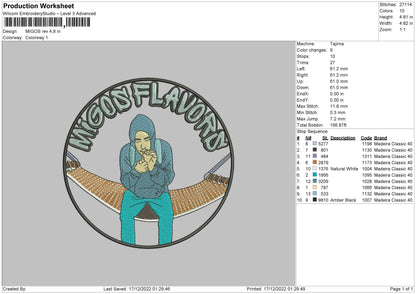 Migos Embroidery File 6 sizes
