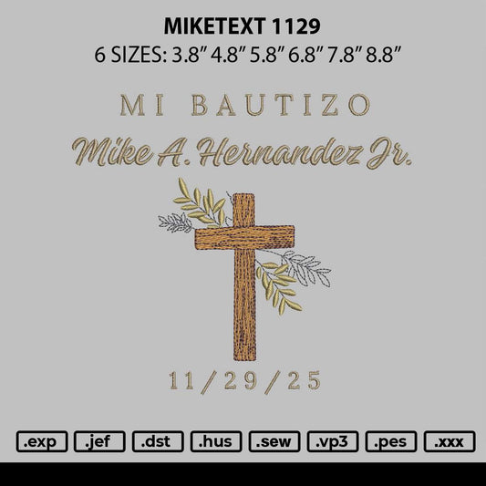 Miketext 1129 Embroidery File 6 sizes