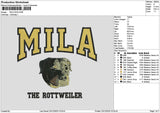 Mila Dog Embroidery File 6 sizes