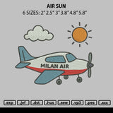 Air Sun Embroidery File 6 sizes