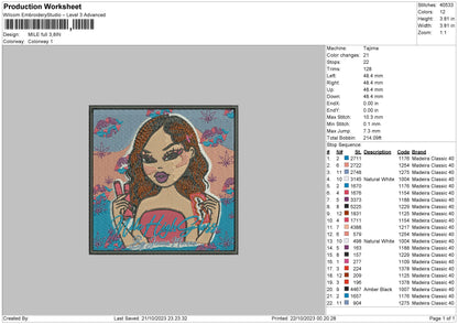 Mile Embroidery File 6 sizes
