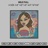 Mile Embroidery File 6 sizes
