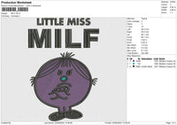 Milf Embroidery File 4 sizes