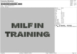Milfin Training mbroidery File 6 sizes
