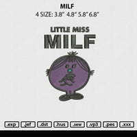 Milf Embroidery File 4 sizes
