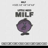 Milf Embroidery File 4 sizes