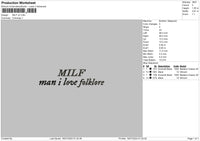 Milftext V2 Embroidery File 6 sizes