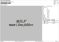 Milftext V2 Embroidery File 6 sizes
