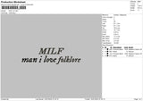 Milftext V2 Embroidery File 6 sizes