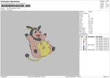 Miltank Poke Embroidery File 6 sizes