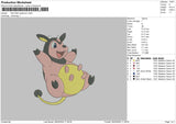 Miltank Poke Embroidery File 6 sizes