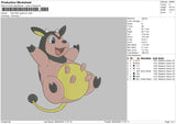 Miltank Poke Embroidery File 6 sizes