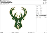 Deer Head 02 Embroidery File 6 sizes