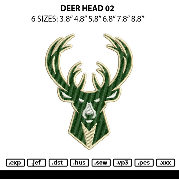 Deer Head 02 Embroidery File 6 sizes