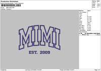 Mimitext 02 Embroidery File 6 sizes
