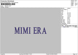 Mimiera Text Embroidery File 6 sizes