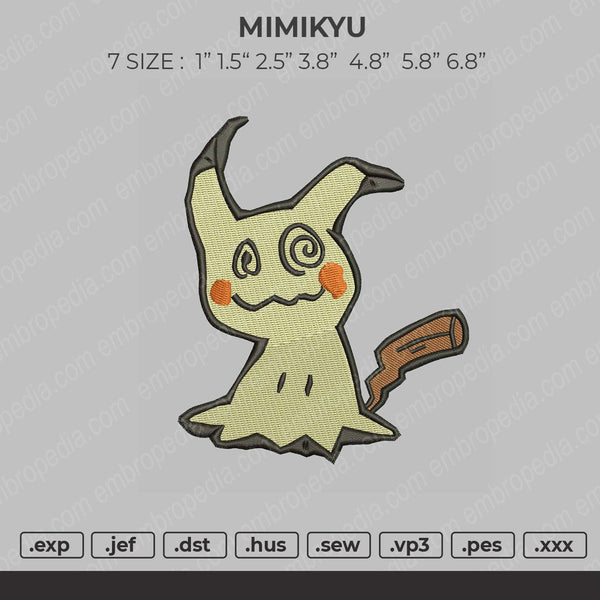 Mimikyu Embroidery File 7 size