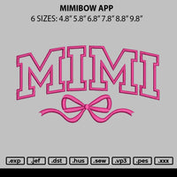 Mimibow App Embroidery File 6 sizes