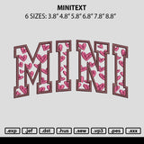 Minitext Embroidery File 6 sizes