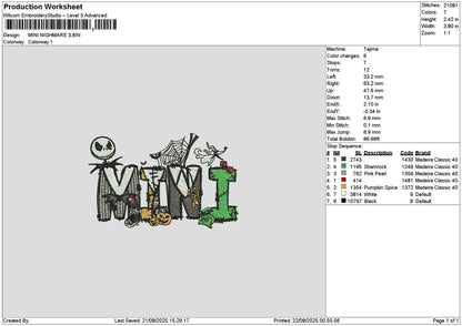 Minitext Halloween Embroidery File
