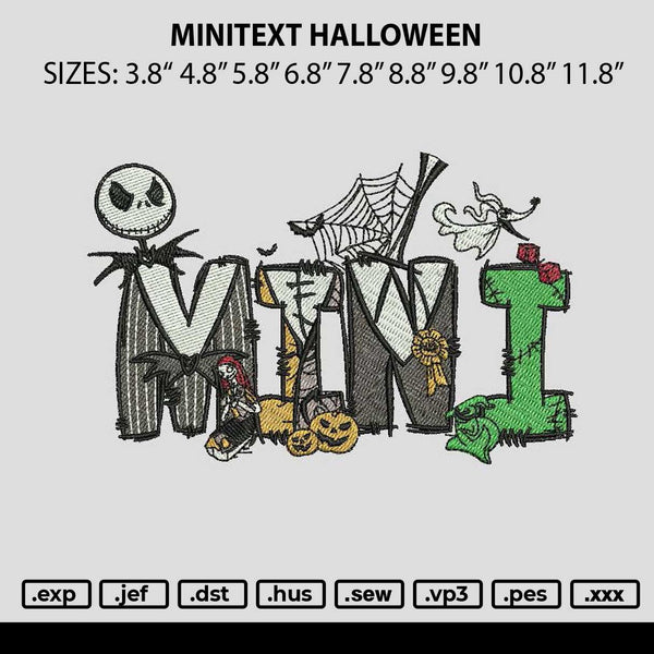 Minitext Halloween Embroidery File