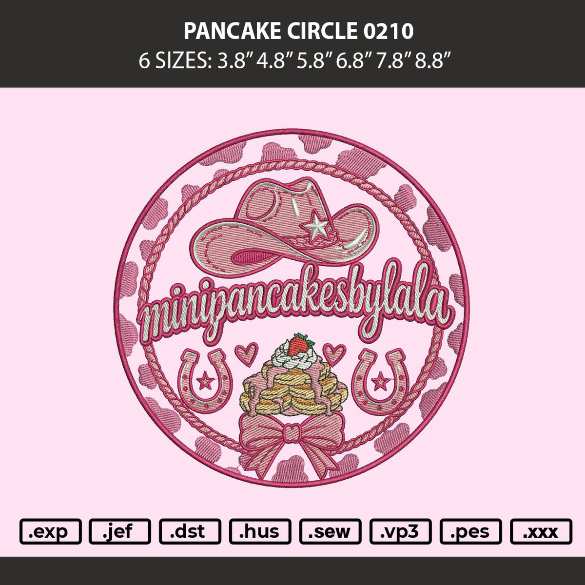 Pancake Cirlce 0210 Embroidery Machine Design File 6 sizes