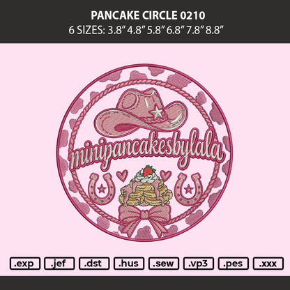 Pancake Cirlce 0210 Embroidery Machine Design File 6 sizes