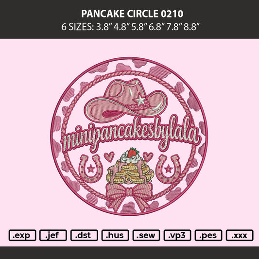 Pancake Cirlce 0210 Embroidery Machine Design File 6 sizes
