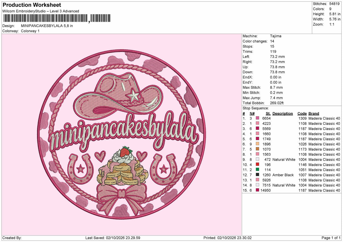Pancake Cirlce 0210 Embroidery Machine Design File 6 sizes