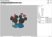 Minnie Mickey Valentine V2 Embroidery File 4 size