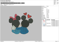 Minnie Mickey Valentine V2 Embroidery File 4 size