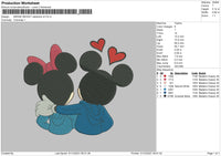 Minnie Mickey Valentine V2 Embroidery File 4 size