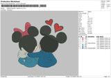 Minnie Mickey Valentine V2 Embroidery File 4 size