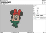 Minniehead Xmas Embroidery File 6 sizes