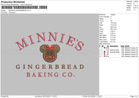 Minnie's Gingerbread Embroidery File 4 size
