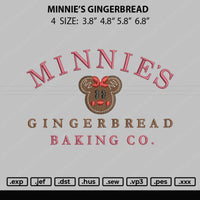 Minnie's Gingerbread Embroidery File 4 size